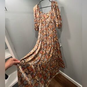 Beautiful silky off the shoulder dress!